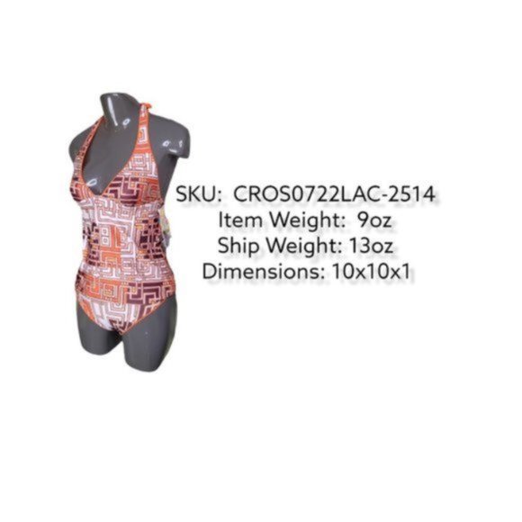 Becca Etc By Rebecca Virtue Women's Multicolor Reversible Halter Swimsuit Size S - Picture 6 of 6